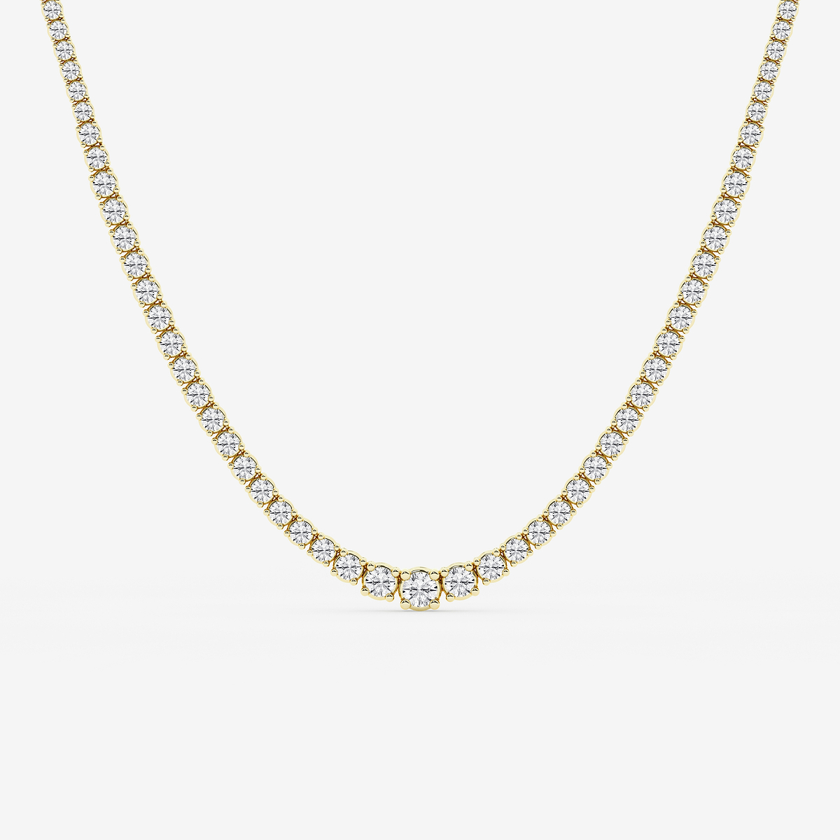 7 ctw Round Lab Grown Diamond Four Prong Graduated Tennis Necklace